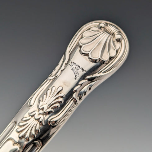 1836 年英國古董純銀手柄魚餐具一對埃爾金頓